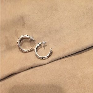 Hoop Earrings, silver tone,   New